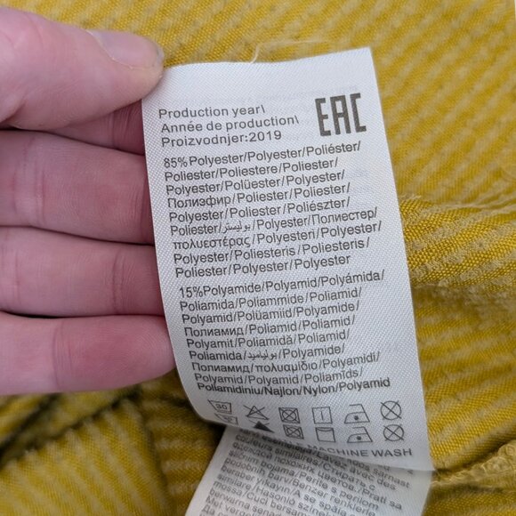 Noisy May Cropped Yellow Long Sleeve Corduroy Top - Picture 7 of 7